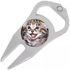 NewCharms Kitty Cat Golf Ball Marker Divot Repair Tool Bottle Opener
