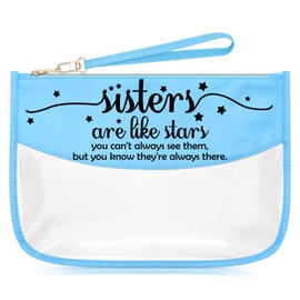 Sisters Are like Stars Gifts Makeup Bag Happy Birthday Sister Gifts for Women Thank You Friendship Graduation Present Travel Pouch