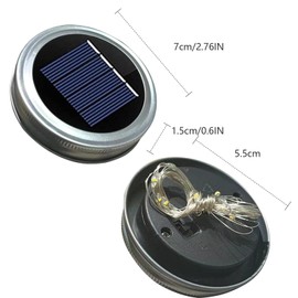 Solar Lights Replacement Top Parts for Outdoor Solar Watering Can Hanging Lanterns with 90 LED String Lithgs Detachable Connector (Warm White ) (2PCS for Mason Jar)