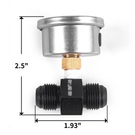 CNRAQR Universal 0-100psi Fuel Pressure Gauge 1/8" NPT Oil Press Gauge with 8AN Male to 8AN Male Fuel Pressure Fitting Adapter