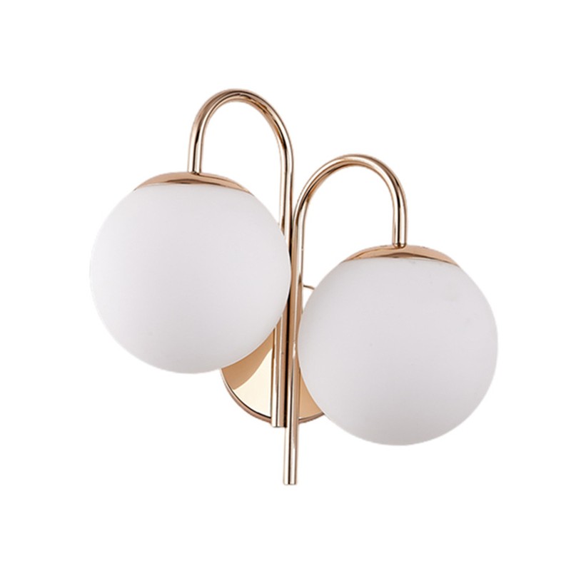Double Sconce Simple Modern Dual Headed Glass Metal Energy Saving