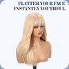 HAIRCUBE Pelucas para mujer, peluca rubia clara mixta con flequillo,