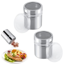 2PCS Flour Shaker & Icing Sugar Shaker – Premium Powder Shaker Set, Perfect for Baking, Sifting, Dusting, & Decorating Cakes, Smooth Sifting, BPA-Free, Easy to Use