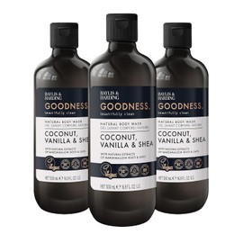 Baylis & Harding Goodness Coconut, Vanilla & Shea Body Wash 500 ml (Pack of 3) - Vegan Friendly