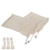 9Pcs Reusable Washable Cotton Mesh Storage Bags Drawstring Bag for