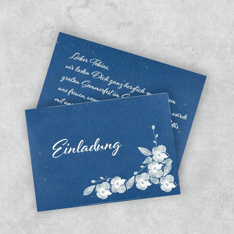 50 sheets DIN A5 paper - natural paper blue -