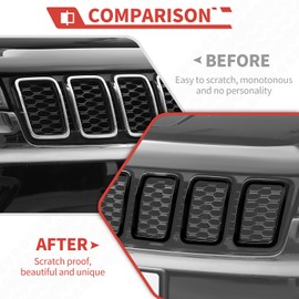 Amayum Front Grille Grill Inserts fit for Jeep Grand Cherokee 2017-2020 Grille Inserts Cover Trim Exterior Accessories