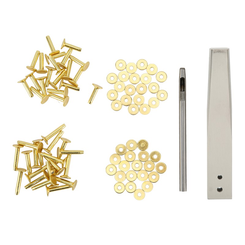 Copper Rivets Burrs Kit Copper Rivets with Setters Rust Proof