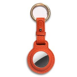 XGUO Compatible with Airtag Holder Leather,Secure Air Tag Keychain Holder with Detachable Key Ring - Lychee Pattern Protective Case for AirTags for Dog Collar & Luggage