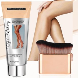 Natural Tan Leg Makeup With Brush Leg Veins Cover up Makeup for Varicose Imperfections,Flawless Looking Legs, Self Tanning Lotion Water Resistant Transfer Proof 100ML Medium Shades