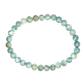 Larimar Armband, Edelstein Kugelarmband Larimar Stein 5 mm für Damen und Herren