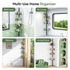 Binecer Corner Shower Caddy Tension Pole-4 Tier Adjustable Bathroom Shower