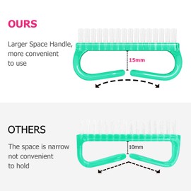 Larbois Handle Grip Nail Brush, Hand Fingernail Brush Cleaner Scrubbing Kit Pedicure for Toes and Nails Men Women (4 Pack)