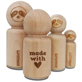 Made with Love Heart Rubber Stamp for Stamping Crafting Planners - 3/4 Inch Small