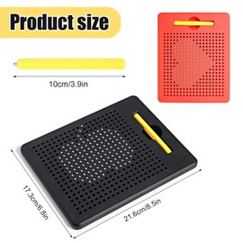 2 Pcs Magnetic Steel Ball Drawing Board with Pen - Magnetic Doodle Board Tablet for Kids Children with Magnetic Balls, Sketch Doodle Pad, Ten Painting Cards, 215x175x12mm, Educational Toy for Children