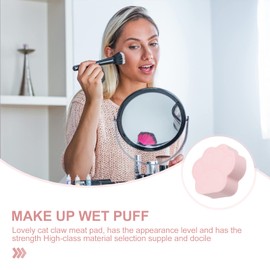 Baluue 8pcs Cat Paw Makeup Removal Sponges Gentle Facial Powder for Exfoliating and Cleansing for Daily Use and Travel Soft and Makeup Tools