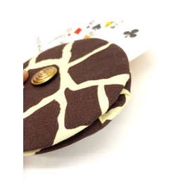 Generic Unique Gift Set of 2 Playing Cards Holders - Quality Fabric Prints - Recycled & Home Made in Texas USA (Giraffe)