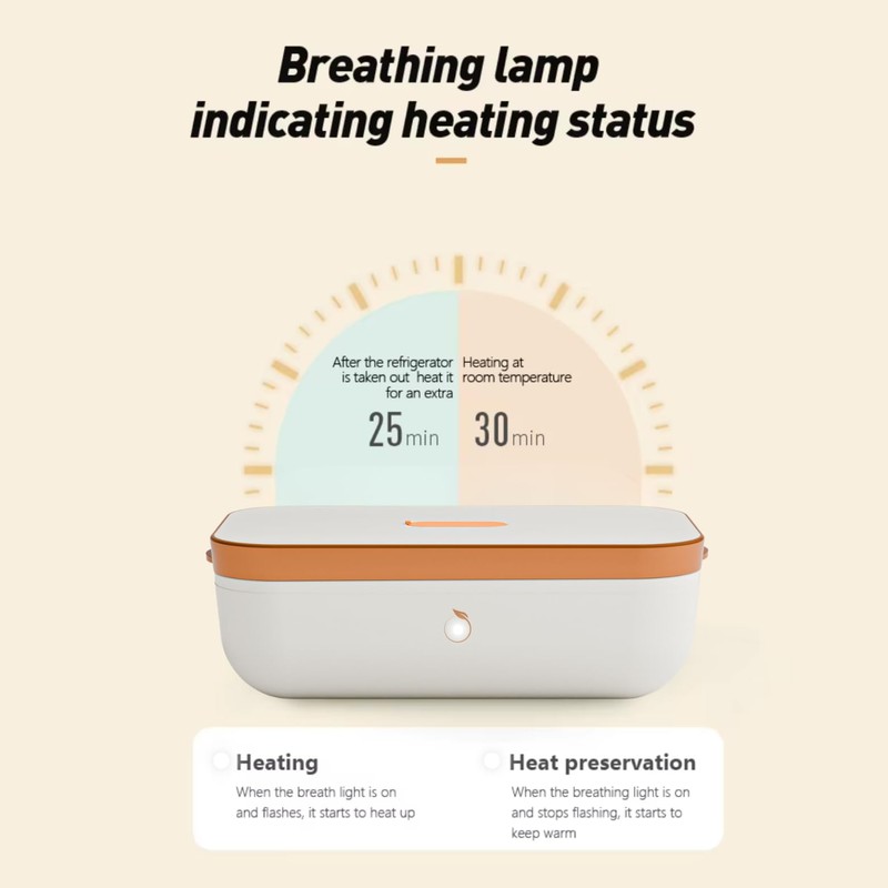 Go Box Heating Lunch Box with Ceramic Interior, Electric Food