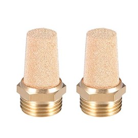 sourcing map Set of 2 brass silencers, G1/2, adjustable silencer made of G brass