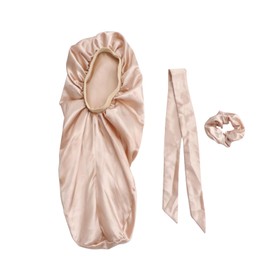 Baluue 3Pcs Satin Bonnet with Wide Elastic Band for Women Night Sleeping Cap for Long Hair Prevent Frizz Comfortable Hair Protection for Dreadlocks and Curly Styles