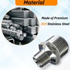 Gadoutcover 2pcs 1" NPT x 1/2" NPT Stainless Steel Nipple,