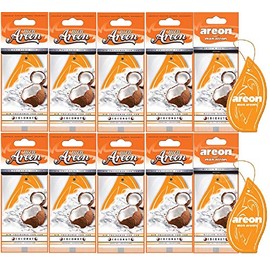 AREON Mon Car Air Freshener Coconut Hanging Orange Tropical Sweet Set Multi Pack of 10