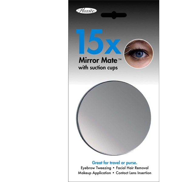 Floxite 15X Mirror Mate with Suction Cups