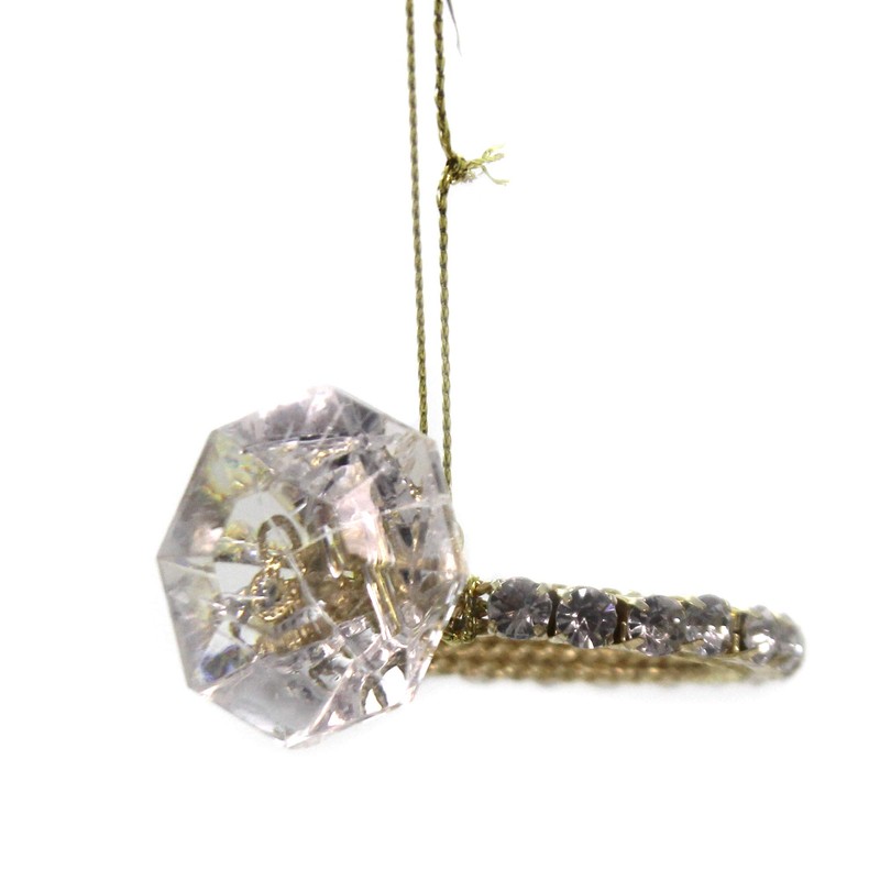Kurt Adler Holiday Shiny Diamond Ring Ornament Home Decor