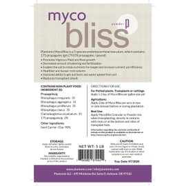 Myco Bliss Premium Mycorrhizal Fungi (5 Endo Mychorrhizae Species Mix) for Plants (Powder, 5 lb)