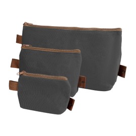 Tool Bag, 3 Size Canvas Zipper Bag, Tool Bag Organiser, Heavy Duty Waxed Canvas Bag with Small Zipper, Utility Organiser Bag, Storage Bags (Grey), gray