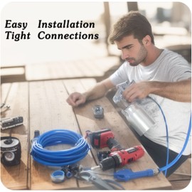 MSAEIQUN Pneumatic Tubing Blue Polyurethane PU Air Hose Pipe Tube Kit 10mm OD 6.5mm ID 10 Meter 32.8ft for Air Line or Fluid Transfer (10mm x 10M)