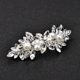 Crystal Barrette 2Pcs Pearl Hair Clips Rhinestone Bride Wedding Hair Accessories Elegant Jewelry Hair Decorations For Women Bridal Wedding Party Gift