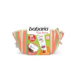 Babaria - Neceser Solar Rosa Mosqueta  Protector Solar Facial SPF50 Antimanchas y Autobronceador Corporal con Coco  Hidratacin, Proteccin y Bronceado 