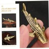 CORHAD Brass Shark Ornament Unique Desktop Decoration Small Shark Sculpture