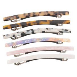 PACKOVE 6pcs Marble Pattern Barrette Set for Women and Girls Durable Acetic Acid Hair Clips Tortoiseshell Royal Blue Milk White Seashell Green Mixed Colors Prevents Slipping for All Hair