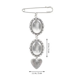 Gadpiparty 2 Uds Ramo De Boda Foto Nupcial Lacy Oval Foto Broche Pin Memorial Marco De Imagen Ramo Cabujones De Cristal Boda Foto para Boda Despedida De Soltera