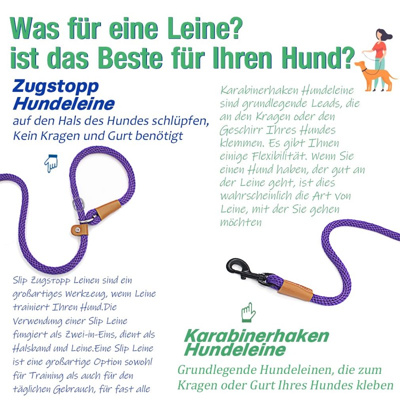 lynxking Recall Lead for Dogs, Dog Lead, Slip Lead for