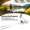 Stainless Steel Fishing Rod Holder 360° Rotatable Adjustable Ground Insert