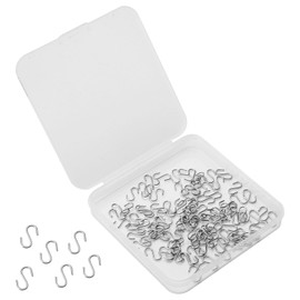 Pack of 100 Mini S-shaped Hooks for Hanging, 14 mm Hooks Hanging Metal Hooks for Hanging with Storage Box, for Jewellery, DIY, Craft, Jewellery, Key Chain, Day, Festival Decoration (Silver)