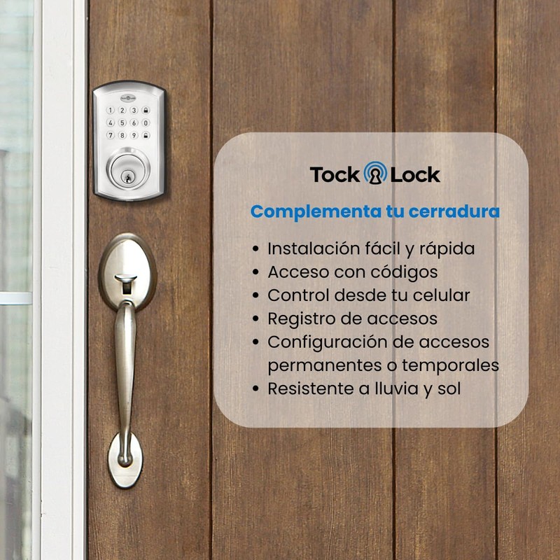Tock Lock - Cerradura Electrónica Inteligente para puerta principal exterior
