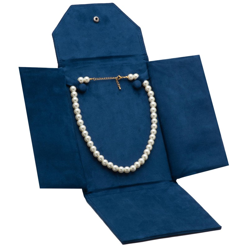 COWFEX Velvet Necklace Jewelry Travel Folder Storage Display Case (Dark