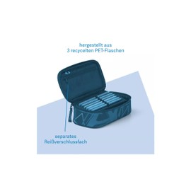 satch Pencil Case Extra Large with Divider Zipped Compartment Set Square Fire Up Grey, Fire Up - Grey, Children's luggage