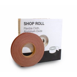VSM 1" x 50yd (150'), 220 Grit (Very Fine) Aluminum Oxide Sanding Shop Roll, F-Weight Cotton Cloth Backed Sandpaper Roll for Hand Finishing, Woodworking, Metal Working, Polishing