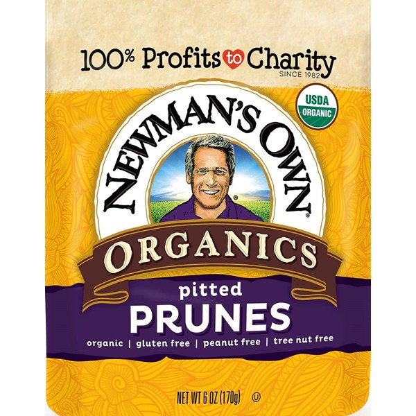Newman's Own Organics California Pitted Prunes  6-Ounce Pouches (Pack of 12)