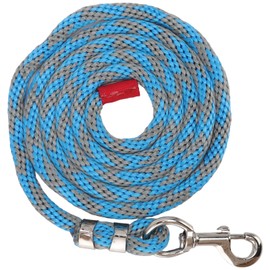 Nylon Horse Rope Multipurpose Thickened Livestock Lead Rope with Alloy Hook for Horse Livestock Pet 8.2ft Blue Grey