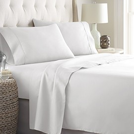 HC Collection Bed Sheets Set, HOTEL LUXURY 1800 Series Platinum Collection Bedding Set, Deep Pockets, Wrinkle & Fade Resistant, Hypoallergenic (Full,White)