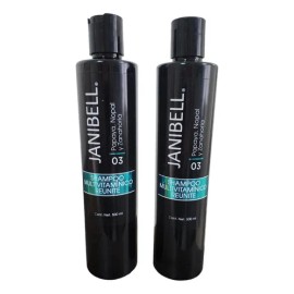 Shampoo Multivitamínico Janibell con Papaya, Nopal y Zanahoria – 2 Piezas | Nutrición y Fortalecimiento Capilar