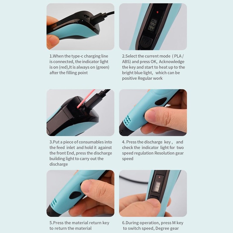 3D Pen for Kids Ages 7-14,3D Printing Pen with 12