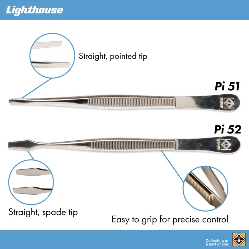 Lighthouse Tweezers 52, Deluxe, 15 cm, design: straight, spade