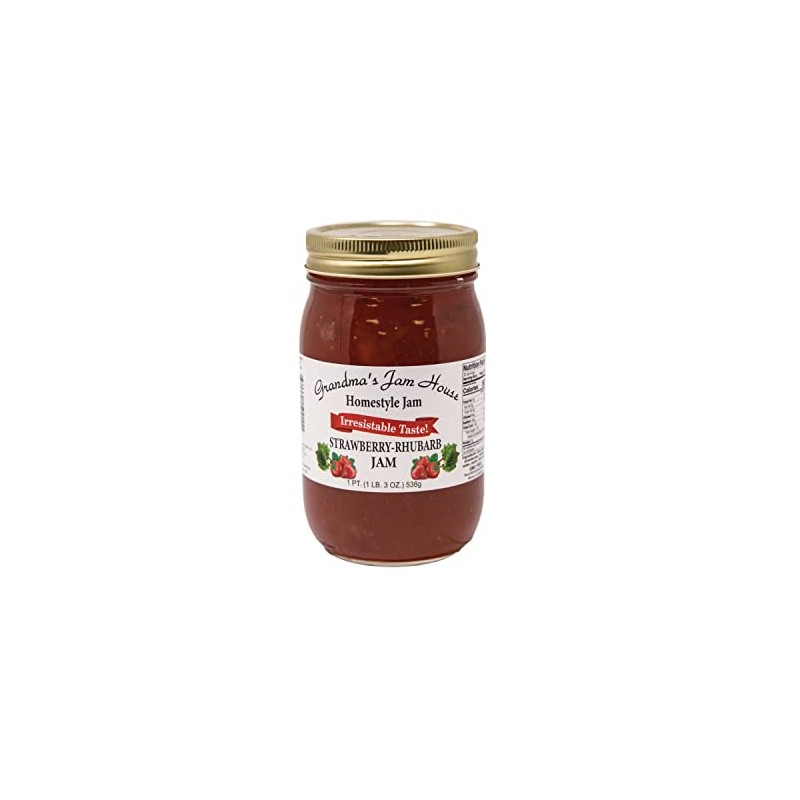 Homestyle Strawberry Rhubarb Jam - One Pint - Grandma's Jam